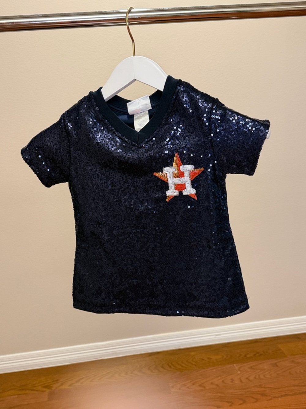 Navy Sequin Kids' Tee with Star Logo